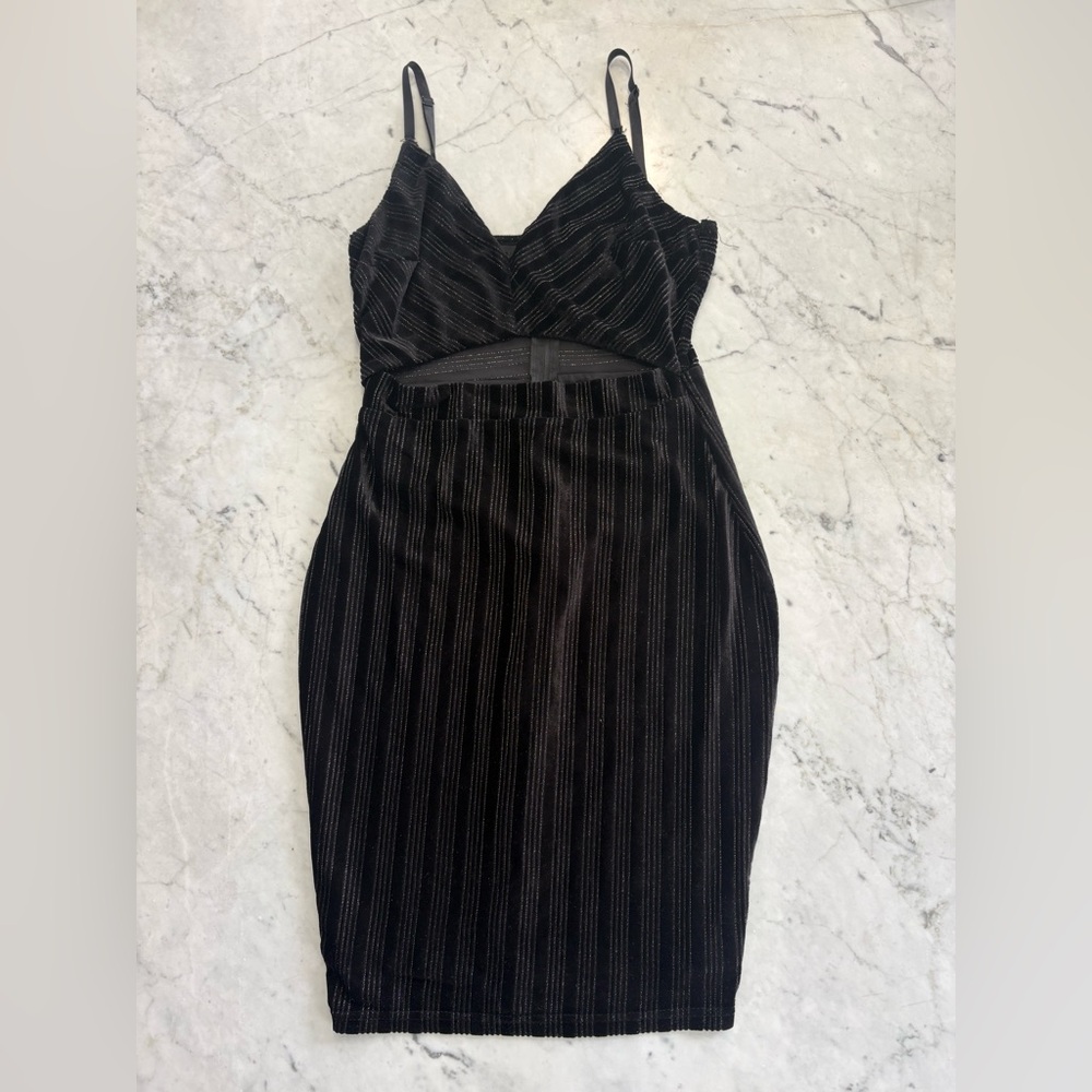 Elegant Black Striped Dress